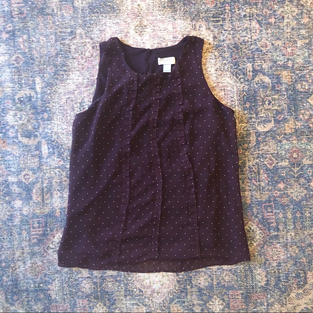 Loft | Sleeveless Polka Dot Top